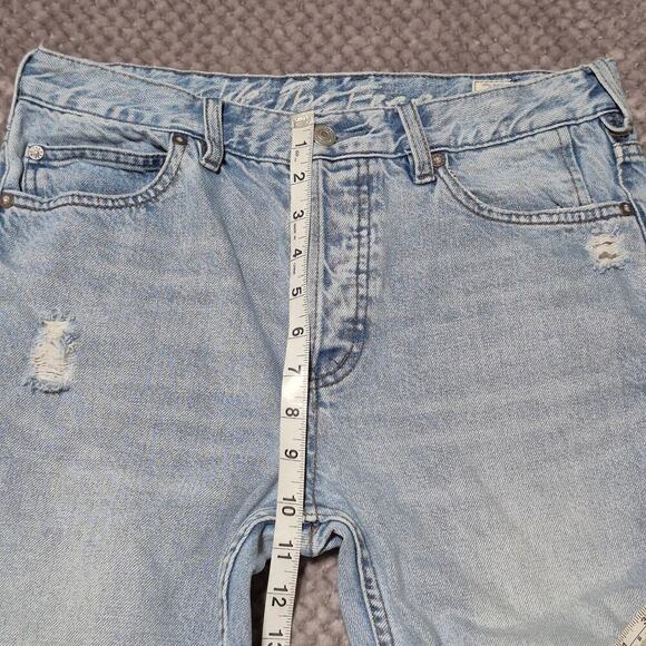 Free People We The Free Jeans Women 27 Chewed Up Distress Raw Hem Mid Rise Denim - Picture 7 of 11